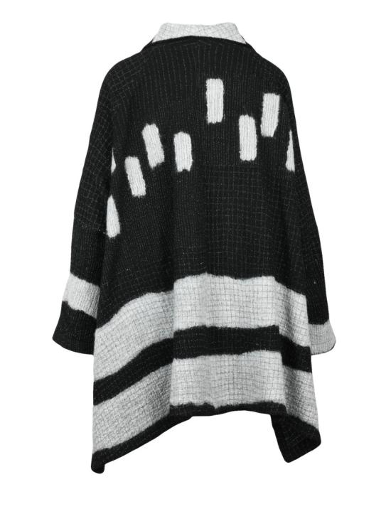  Raga 니트웨어 블랙/그레이 울 소재 여성용 오버사이즈 가디건 - OTHER BRANDS