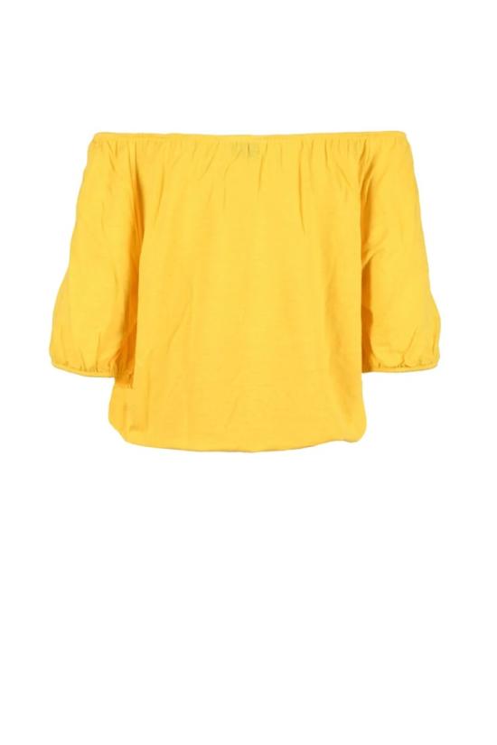  스칼리오네 니트웨어 노란색 린넨 니트 스트레치 탑 - SCAGLIONE