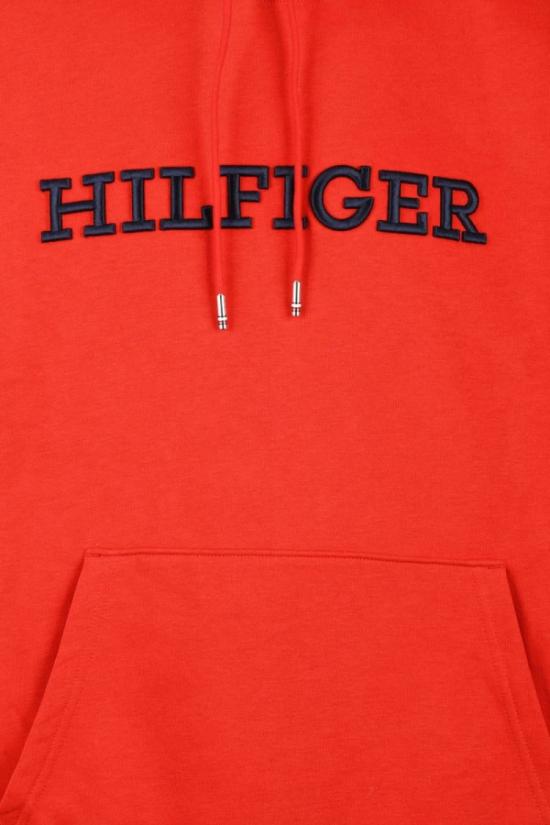 25SS 타미힐피거 탑 빨간색 면 폴리에스터 남성용 후드티 - TOMMY HILFIGER