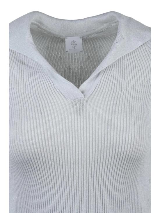 25SS 일레븐티 반팔 티셔츠 연회색 면 폴리에스터 폴리아미드 폴로 셔츠 - ELEVENTY