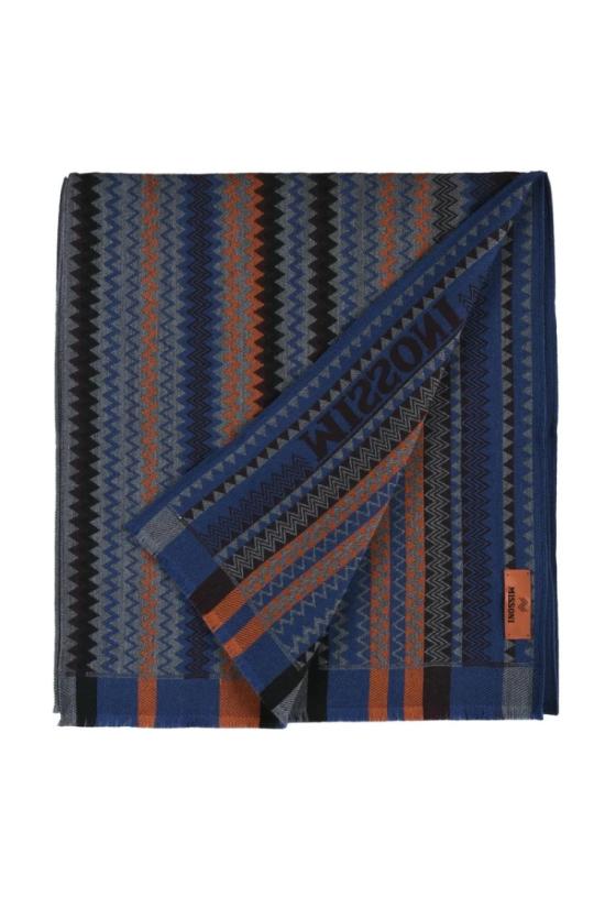  미소니 머플러/스카프 회색빛이 도는 파란색 울 스카프 - MISSONI