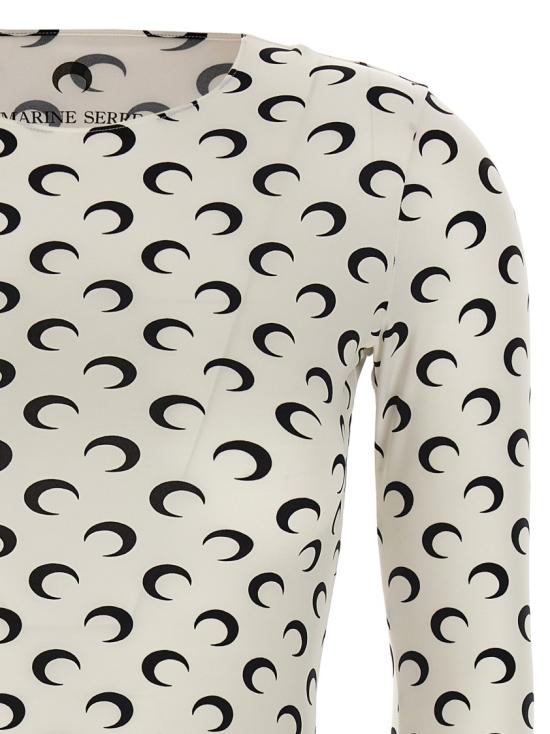 26SS 마린세르 크레센트 문 프린트 긴팔 티셔츠 WTS006ACJER0001WH00 White - MARINE SERRE