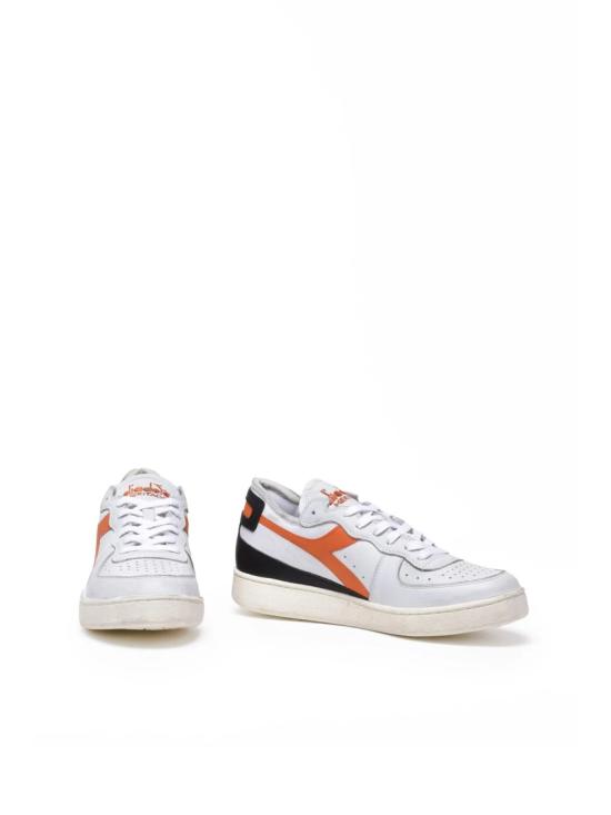  디아도라 헤리티지 스니커즈 회색 오렌지색 가죽 바스켓 로우 - DIADORA HERITAGE