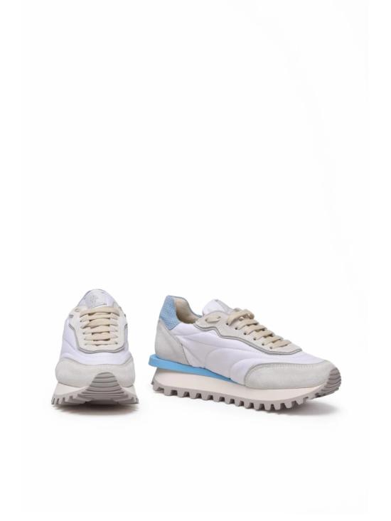 25SS 일레븐티 스니커즈 화이트 스카이 블루 가죽 여성 - ELEVENTY