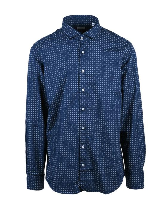 25SS Mariano Napoli 긴팔 셔츠 파란색/연한 파란색 줄무늬 면