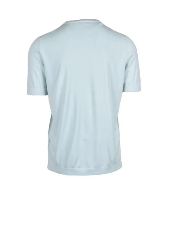 25SS Ambrosio 반팔 티셔츠 아쿠아 그린 색상의 면 니트 상의 - OTHER BRANDS