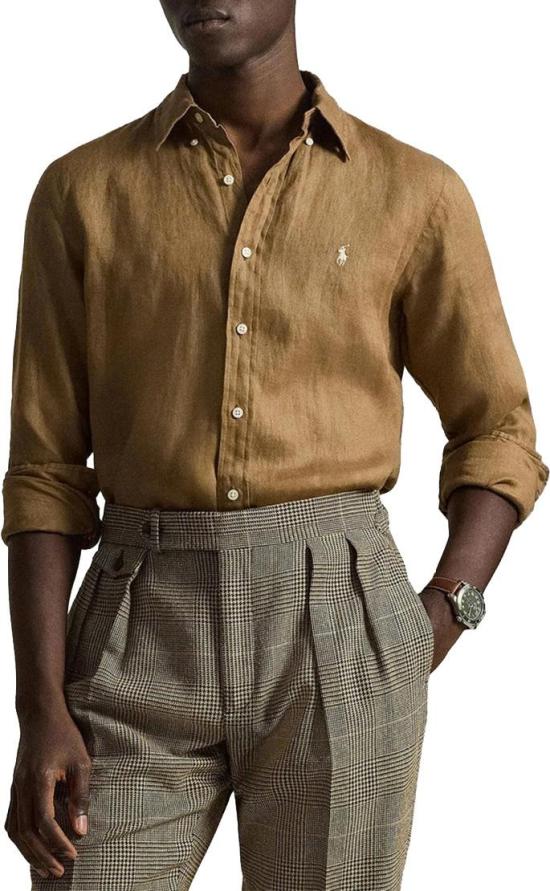 26SS 랄프 로렌 긴팔 셔츠 710966294505 BROWN - RALPH LAUREN