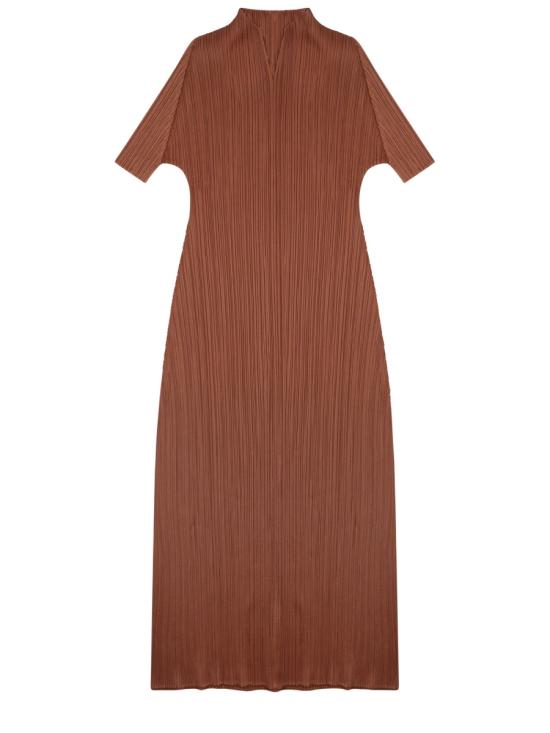 26SS 플리츠플리즈 원피스 PP66JH136 44 BROWN