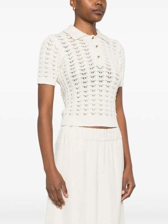 26SS 포르테포르테 폴로 티셔츠 14664MYKNIT0018 White - FORTE FORTE