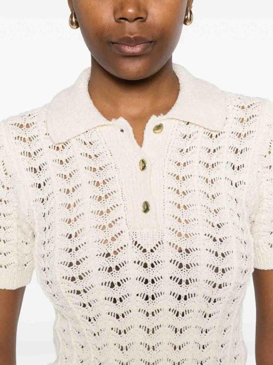 26SS 포르테포르테 폴로 티셔츠 14664MYKNIT0018 White - FORTE FORTE