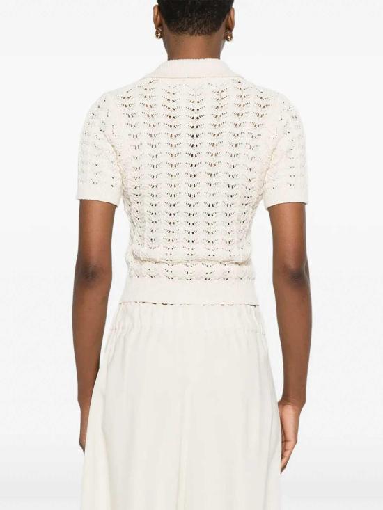 26SS 포르테포르테 폴로 티셔츠 14664MYKNIT0018 White - FORTE FORTE