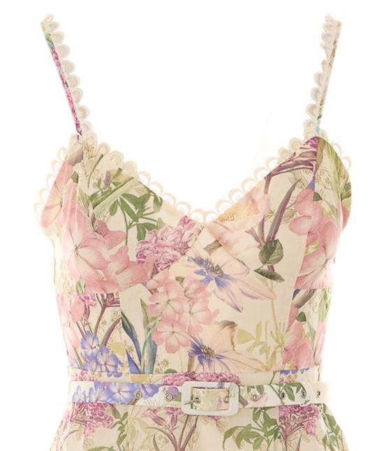 26SS 차로루이즈 미디 원피스 266611 CREAM BOTANIC Multicolor - CHARORUIZ