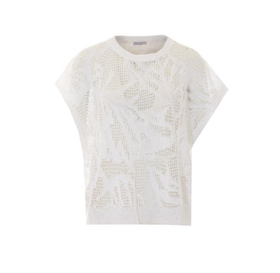 26SS 브루넬로 쿠치넬리 대즐링 워터 릴리 티셔츠 MDT771010 C159 White