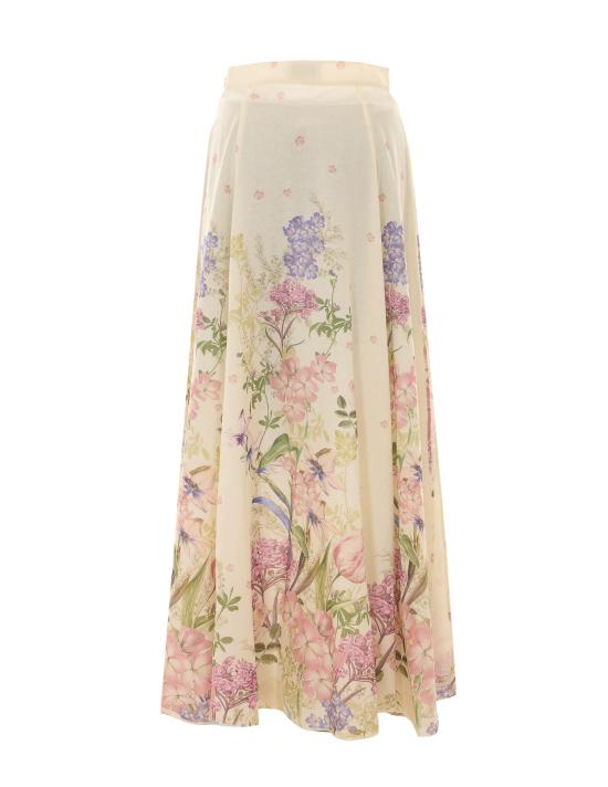 26SS 차로루이즈 미디 스커트 266402 CREAM BOTANIC Multicolor - CHARORUIZ