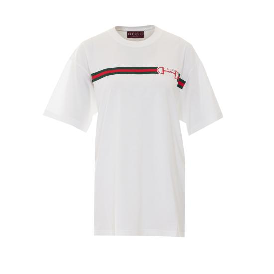 26SS 구찌 프린트 코튼 저지 티셔츠 837959 XJHM59081 White