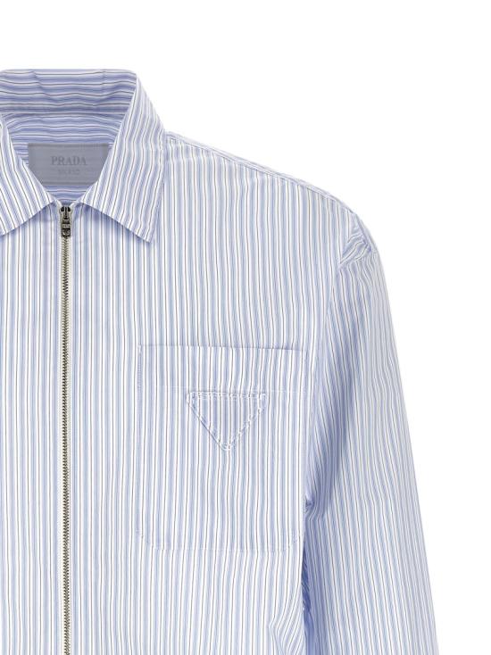 26SS 프라다 코튼 지퍼셔츠 SC855SOOO189HF0W81 Blue - PRADA