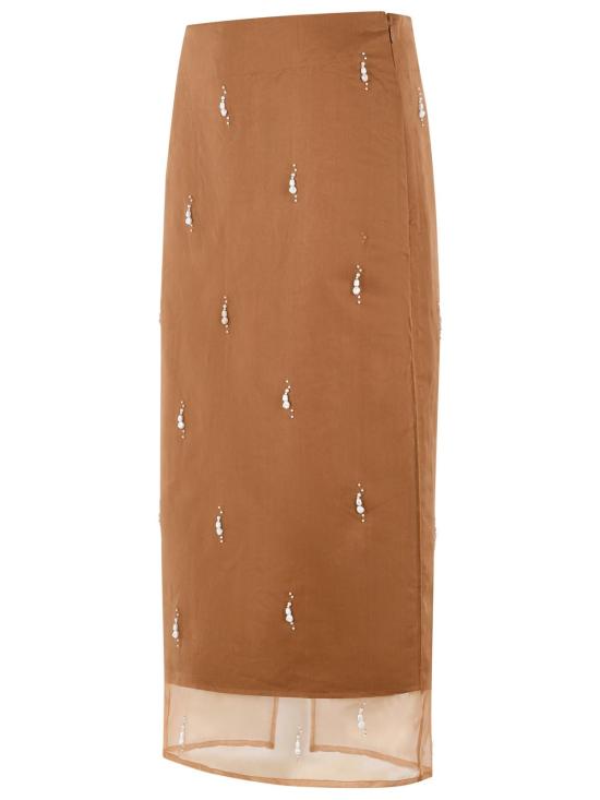 26SS 로에 미디 스커트 418 32 170259 Brown - ROHE