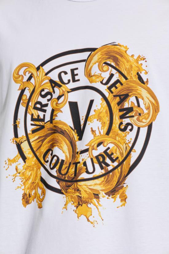 26SS 베르사체 반팔 티셔츠 80GAHE01 CJ00E G03 WHITE GOLD DOM - VERSACE