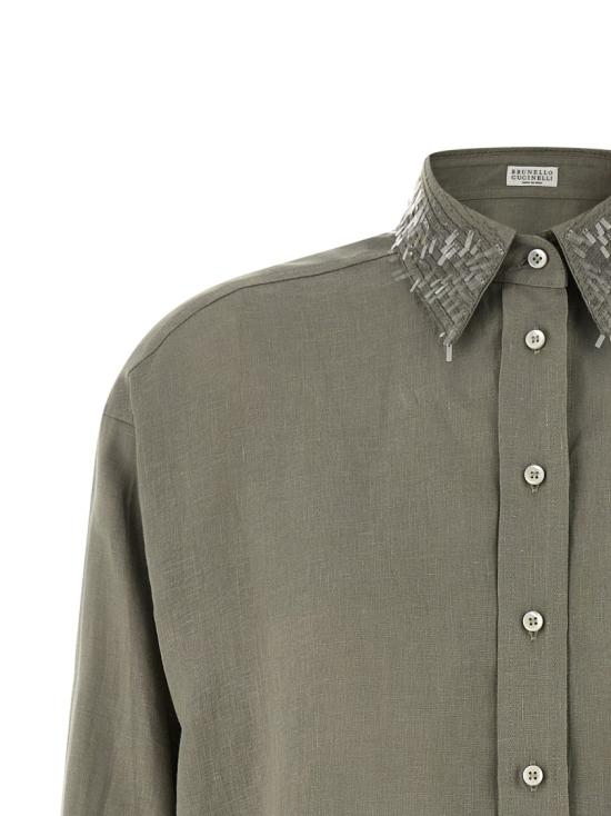 26SS 브루넬로 쿠치넬리 탑 MA698RH306C1063 Grey - BRUNELLO CUCINELLI