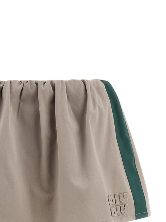 26SS 미우미우 워시드 트윌 미니스커트 MG2638SOOO19CTF0D3K Neutrals - MIU MIU