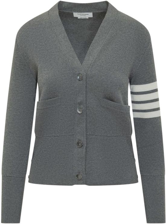 26FW 톰브라운 파인 메리노 울 4바 클래식 V넥 가디건 FKC207A00014035 DONKERGREY