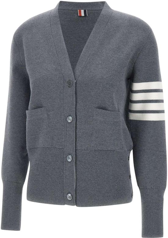 26FW 톰브라운 파인 메리노 울 4바 클래식 V넥 가디건 FKC207A00014035 DONKERGREY