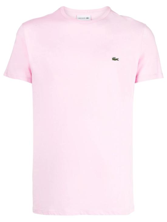 26SS 라코스테 피마 코튼 저지 크루넥 티셔츠 TH6709 Z4H PINK PURPLE