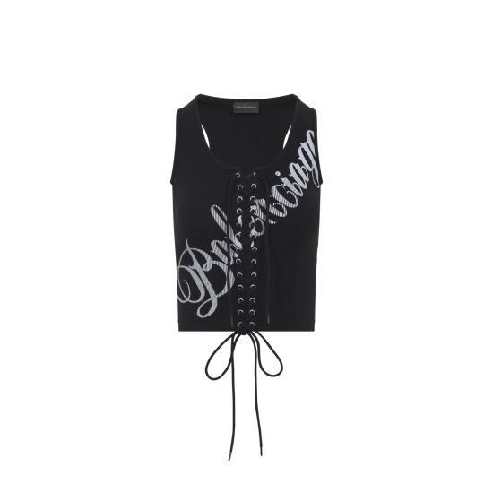 26SS 발렌시아가 반팔 티셔츠 858152TTVO2 1070 BLACK
