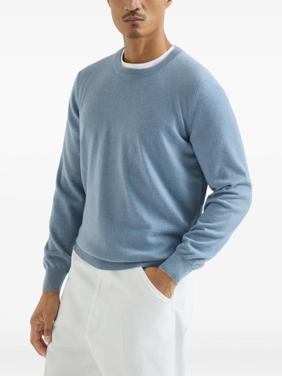 26SS 브루넬로 쿠치넬리 캐시미어 니트 M2200100CMM56 AZZURRO - BRUNELLO CUCINELLI