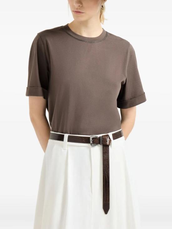 26SS 브루넬로 쿠치넬리 반팔 티셔츠 M0T81BZ100C8589 MARRONE - BRUNELLO CUCINELLI