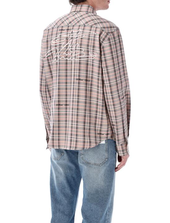 26SS 오프화이트 긴팔 셔츠 OMGE04MS26FAB001 680 MAUVE - OFF WHITE