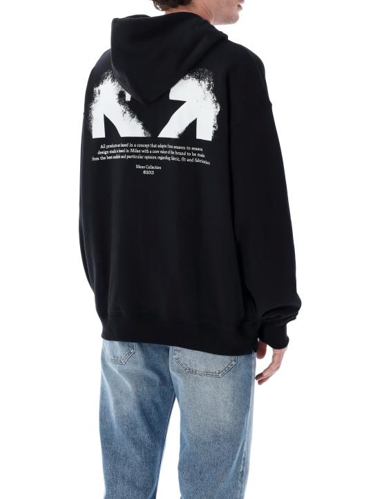 26SS 오프화이트 후드 티셔츠 OMBE015S26FLE003 0001 BLACK - OFF WHITE