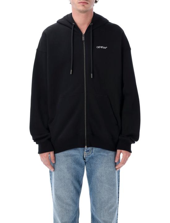 26SS 오프화이트 후드 티셔츠 OMBE015S26FLE003 0001 BLACK