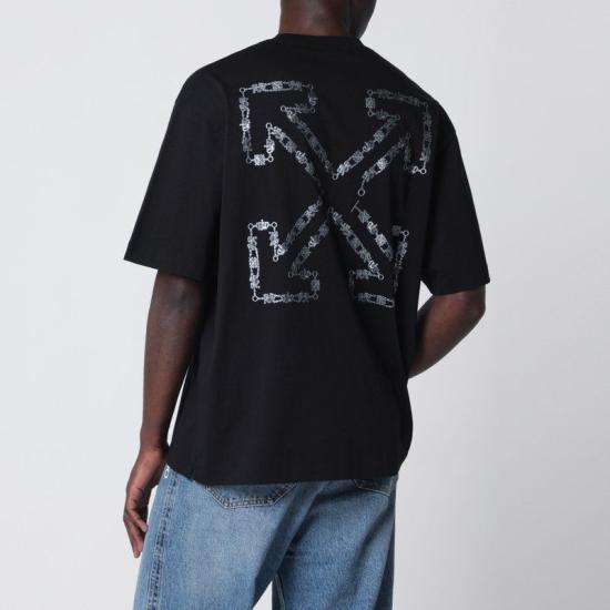 26SS 오프화이트 반팔 티셔츠 OMAA120S26JER004 0001 BLACK - OFF WHITE