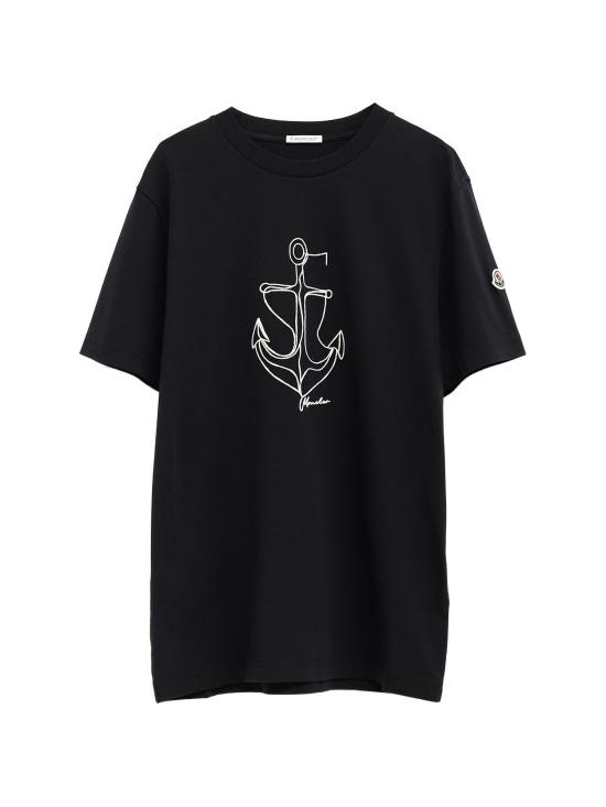 26SS 몽클레어 자수 코튼 티셔츠 L10918C0005389B8U 778 NAVY