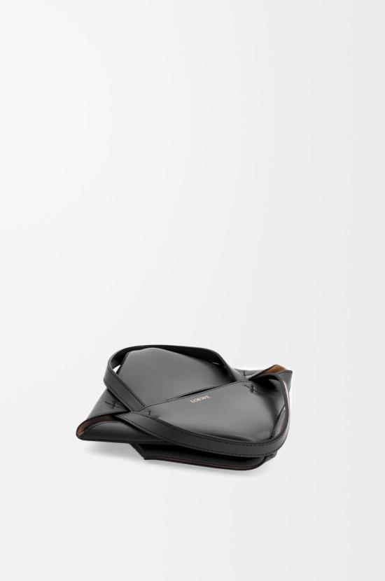 26SS 로에베 샤이니 카프스킨 미니 퍼즐 폴드 토트백 A657V25X01 1100 BLACK - LOEWE