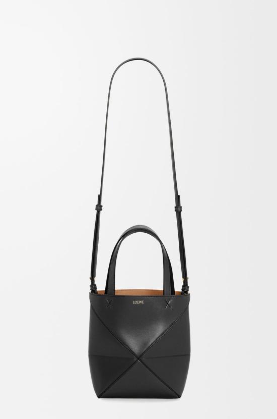 26SS 로에베 샤이니 카프스킨 미니 퍼즐 폴드 토트백 A657V25X01 1100 BLACK - LOEWE