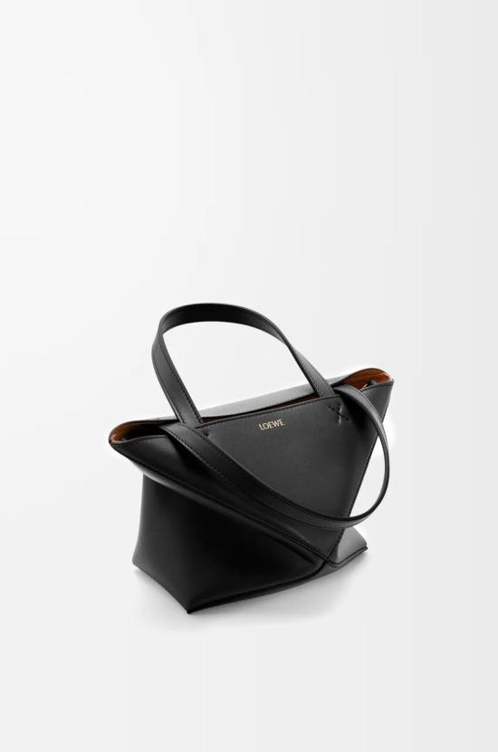 26SS 로에베 샤이니 카프스킨 미니 퍼즐 폴드 토트백 A657V25X01 1100 BLACK - LOEWE