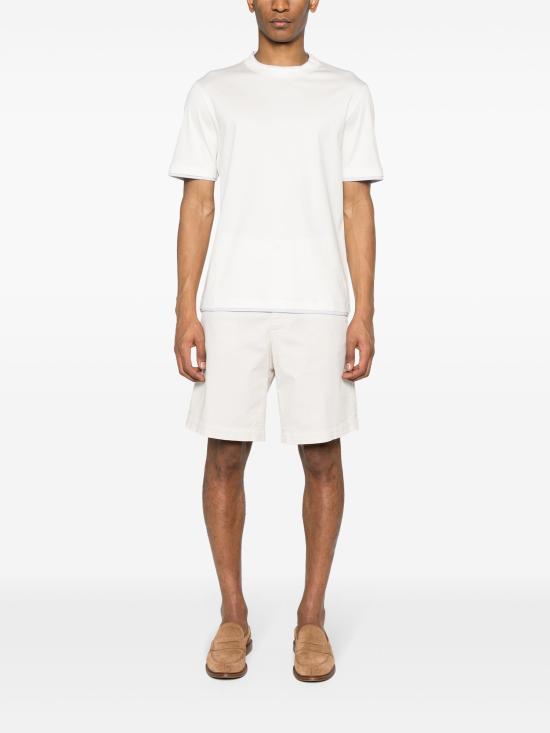 26SS 브루넬로 쿠치넬리 자수 로고 티셔츠 M0B137427 CAP04 OFFWHITE - BRUNELLO CUCINELLI