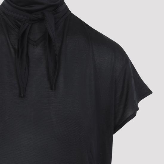 26SS 르메르 반팔 풀라드 탑 TS0020LJ1049 BR498 BLACK - LEMAIRE
