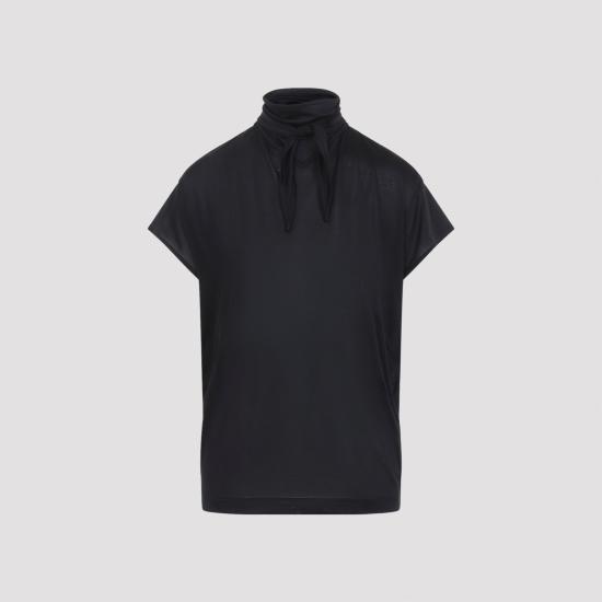 26SS 르메르 반팔 풀라드 탑 TS0020LJ1049 BR498 BLACK - LEMAIRE