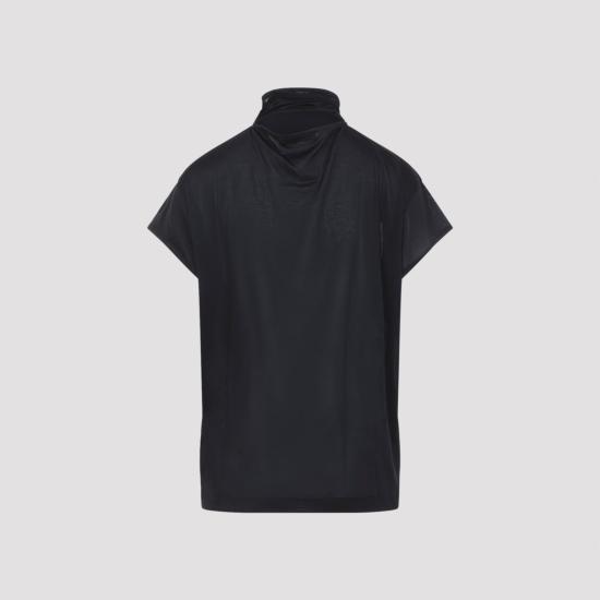 26SS 르메르 반팔 풀라드 탑 TS0020LJ1049 BR498 BLACK - LEMAIRE