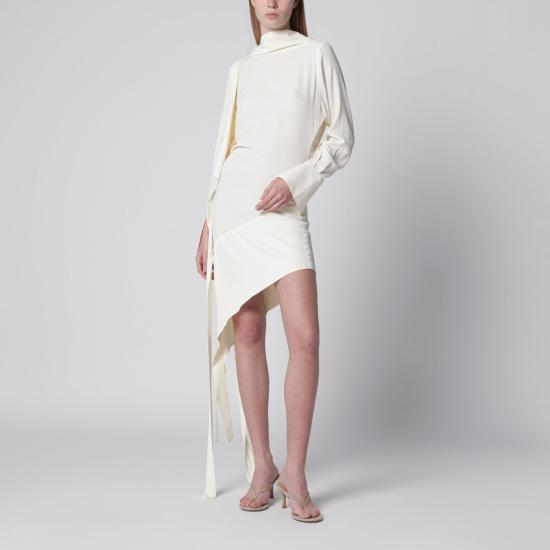 26SS 프란체스코 무라노 미디 원피스 DR562T03 300 WHITE