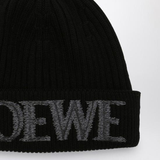 26FW 로에베 로고 자수 울 비니 F540257X23WO 1100 BLACK - LOEWE