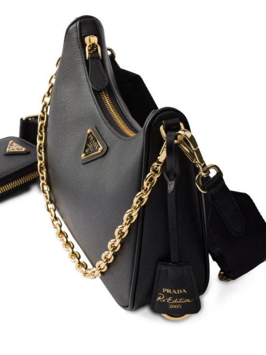 26FW 프라다 리에디션 레더 숄더백 1BH204V2PNZV F0632 BLACK - PRADA