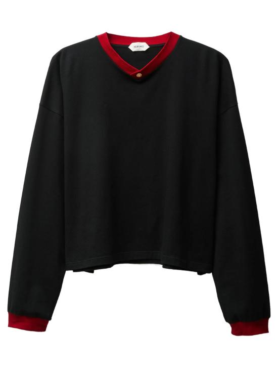26SS 베르사체 긴팔 티셔츠 10245871A17894 2BQ30 BLACK