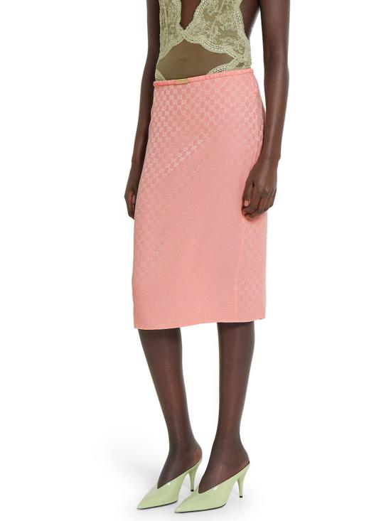 25FW 구찌 GG 실크 자카드 스커트 846275 ZATF95136 PINK - GUCCI
