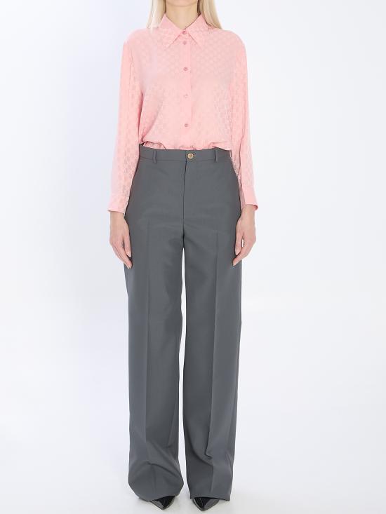 25FW 구찌 GG 자카드 실크 셔츠 849973 Z7AZH5136 PINK - GUCCI