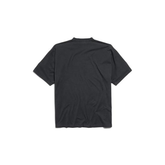 25FW 발렌시아가 유니폼 머치 오버사이즈 티셔츠 831305 TSVH41041 BLACK - BALENCIAGA
