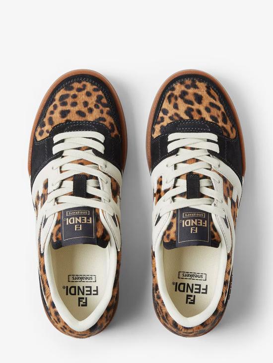 25FW 펜디 매치 소프트레더 스웨이드 로우탑 플랫폼 8E8625 AY9GF1TO3 ANIMALIER - FENDI